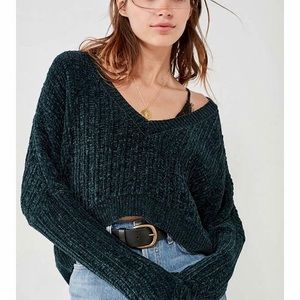 Silence + Noise Cropped Chenille Sweater